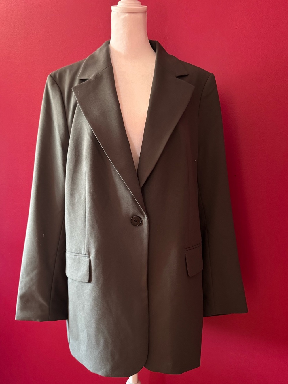 H&M Olive Green Single-Button Blazer EUC